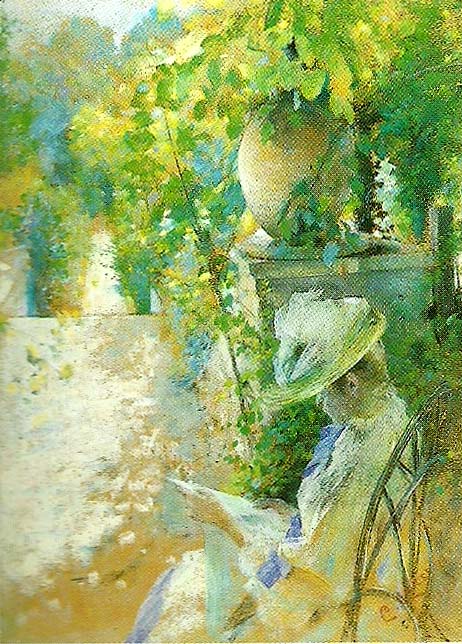 Carl Larsson fruntimmer som latsas lasa-lasande kvinna